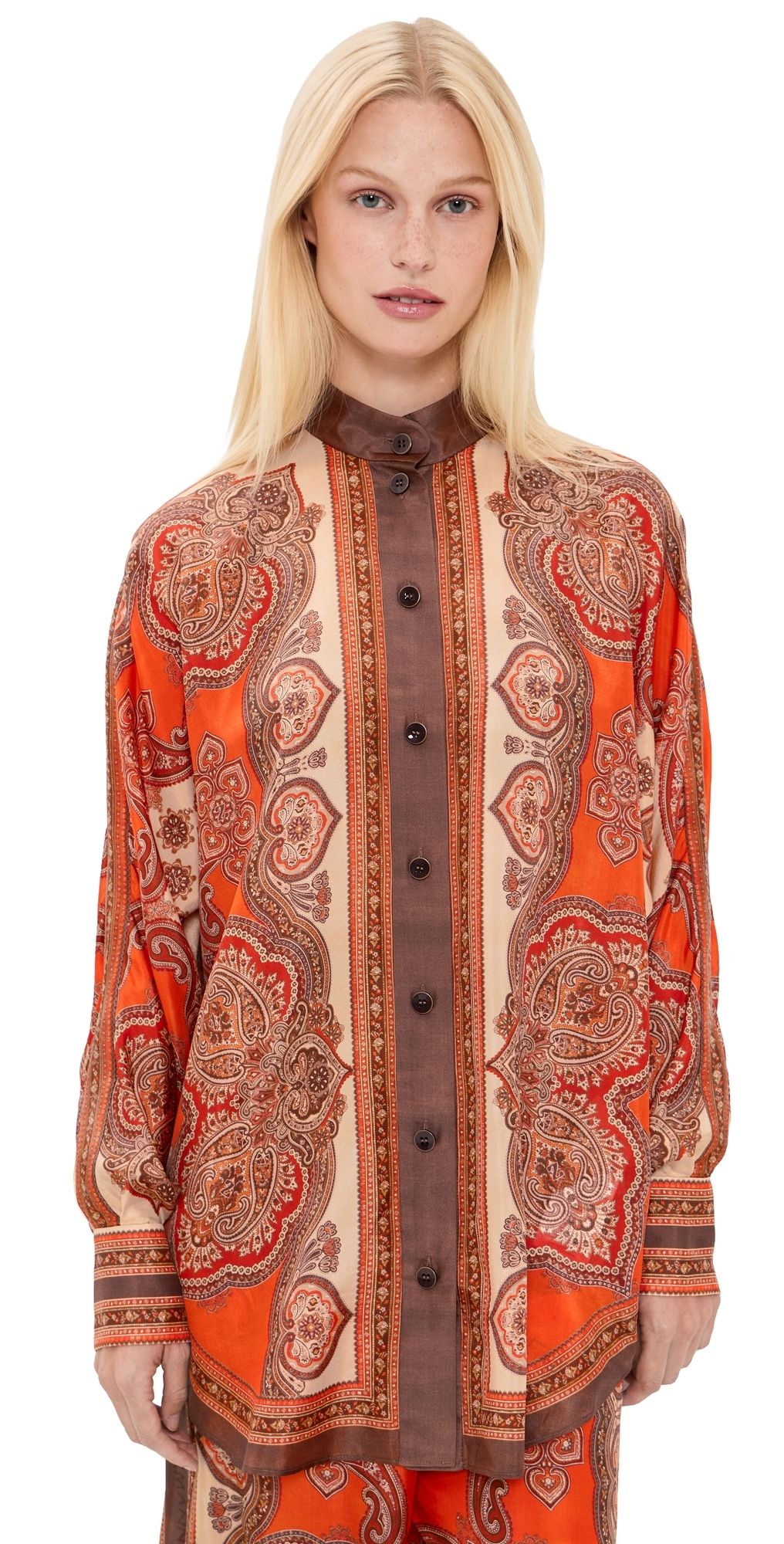 Zimmermann Mahon Dolman Shirt Tangerine Paisley 2