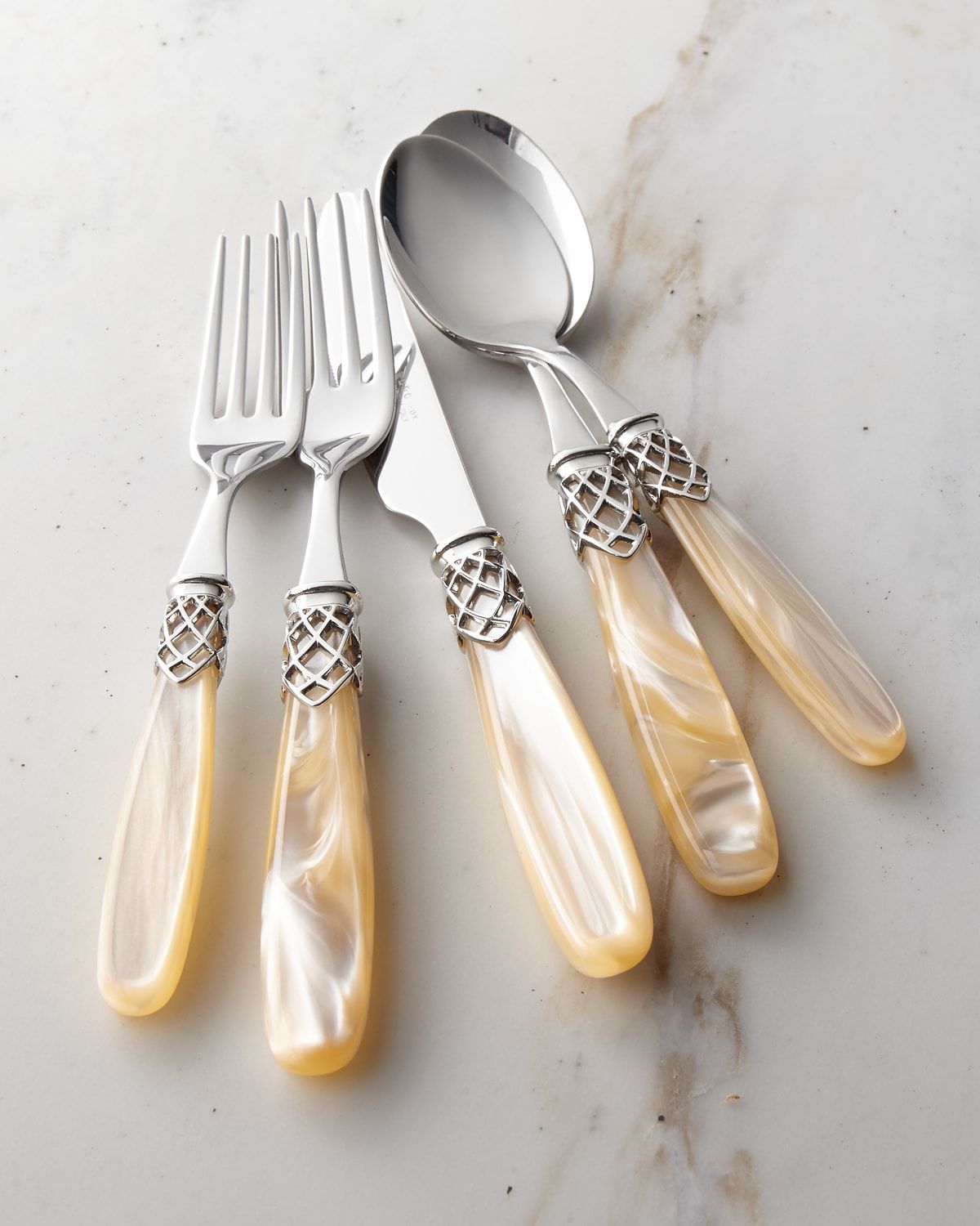 French Shine 20-Piece Flatware Service, Champagne