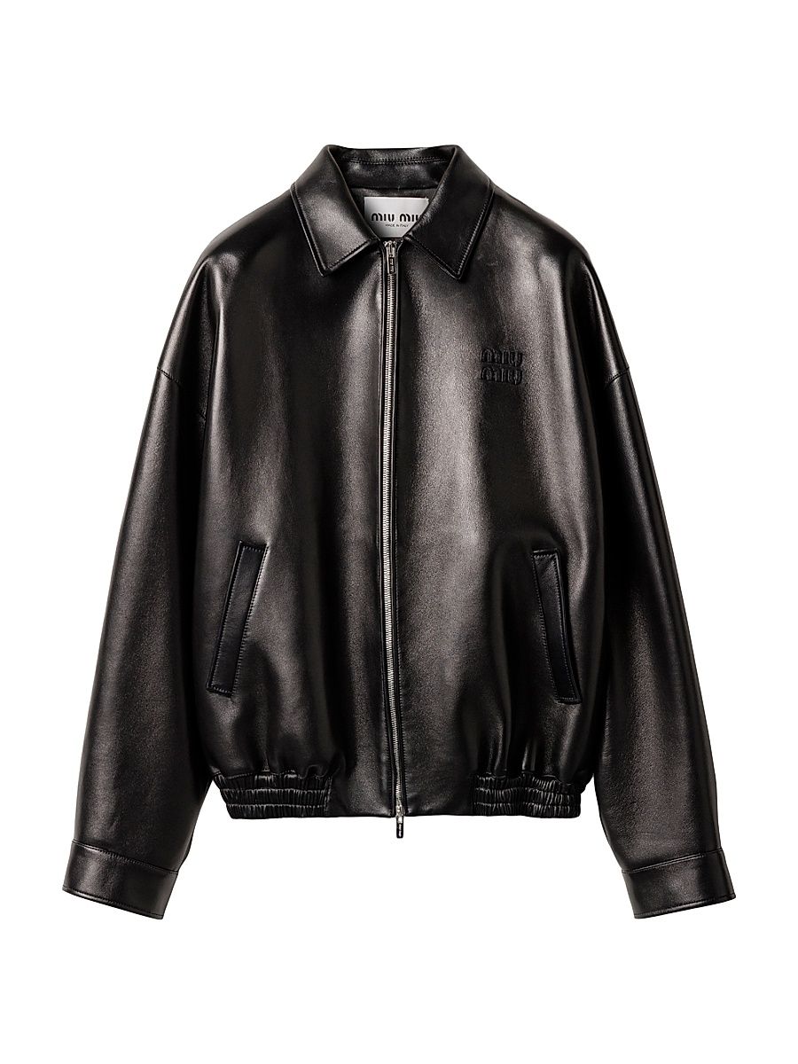 Women's Plongé Nappa Leather Jacket - Black - Size 4