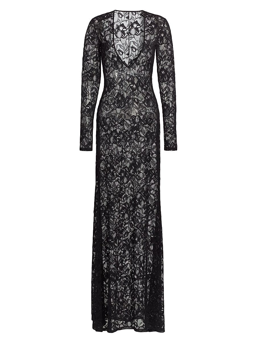 Women's Sophie Stretch Lace Maxi Dress - Black - Size Large