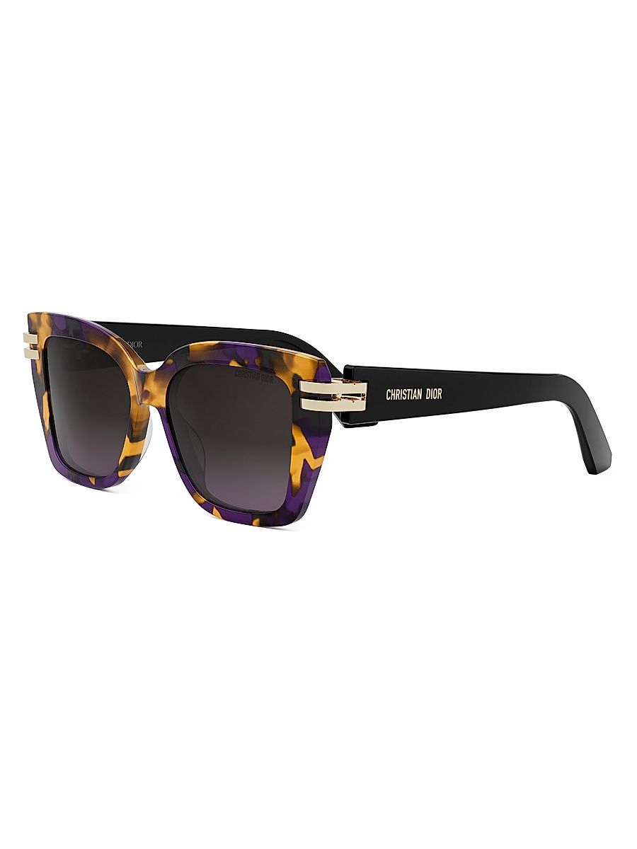 Women's CDior S1I 52MM Square Sunglasses - Purple Orange Havana Gradient
