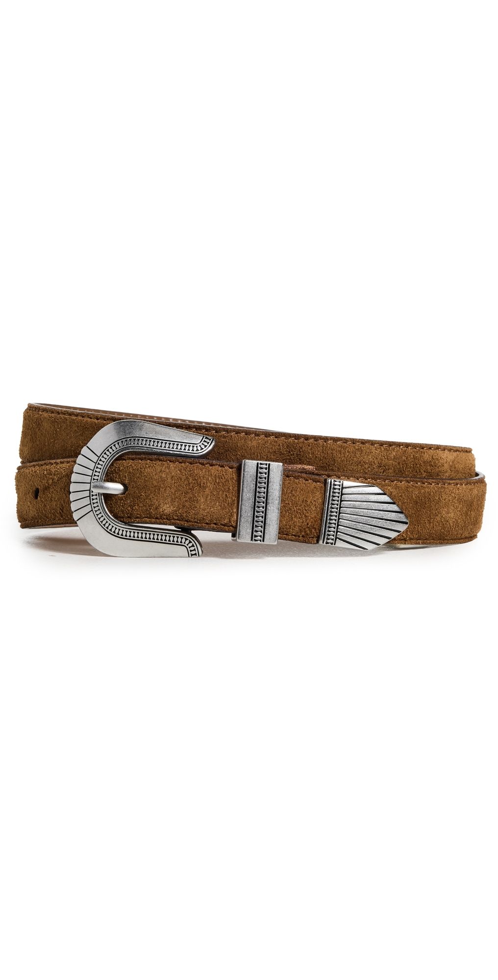 Madewell Overt Western Belt Warm Chestnut Suede L