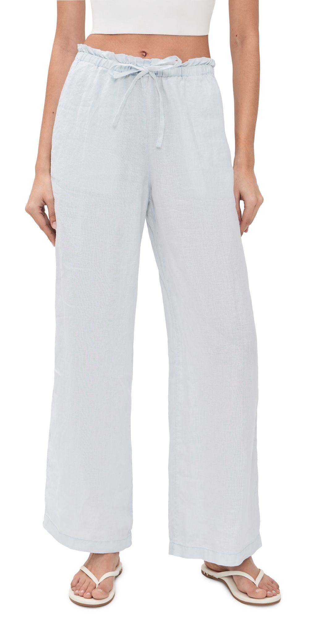 James Perse Paperbag Waist Linen Pants Memory 4