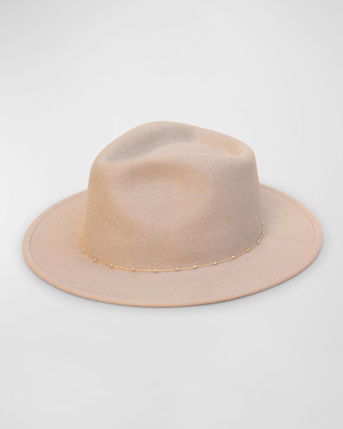 Noe Lamb Felt Fedora With Chain