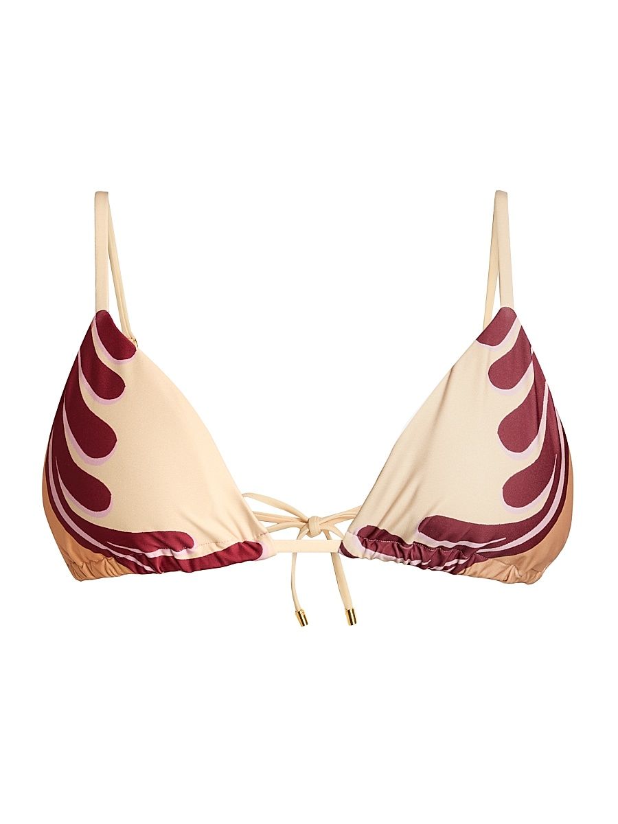 Women's Arabesc Soft Triangle Bikini Top - Soft Yellow - Size Large