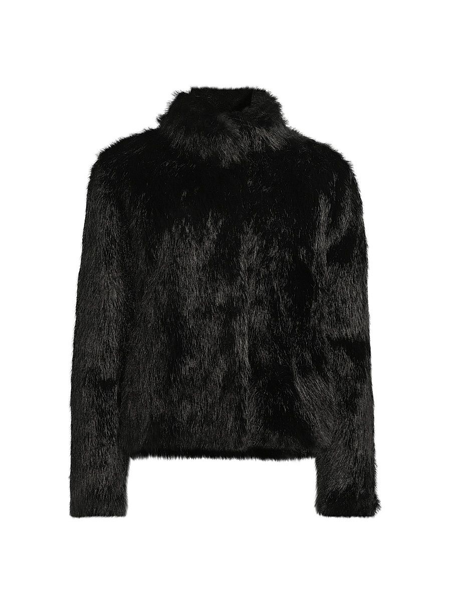 Women's Eugene Faux Fur Jacket - Black - Size XL