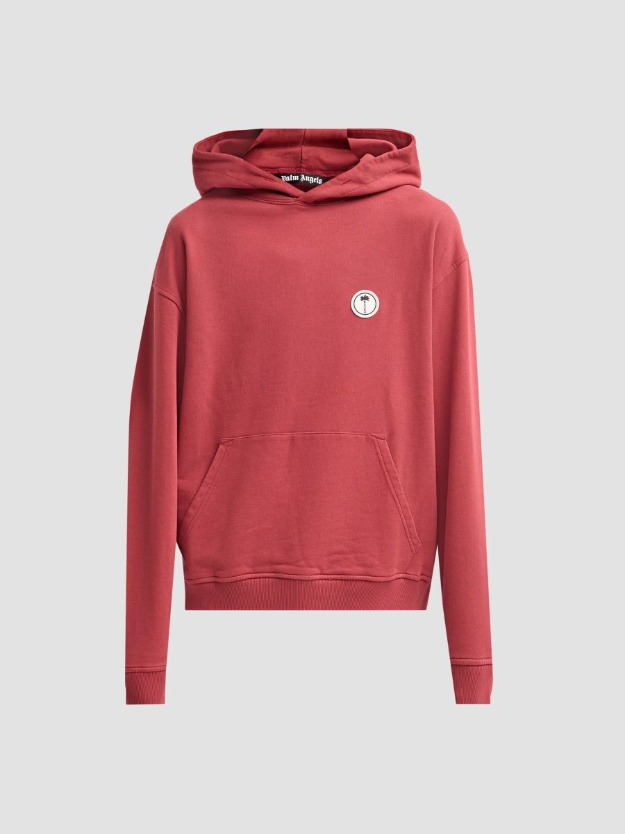 Palm Angels Men's Palm Tree Cotton Hoodie - Brick Red - Size XXL