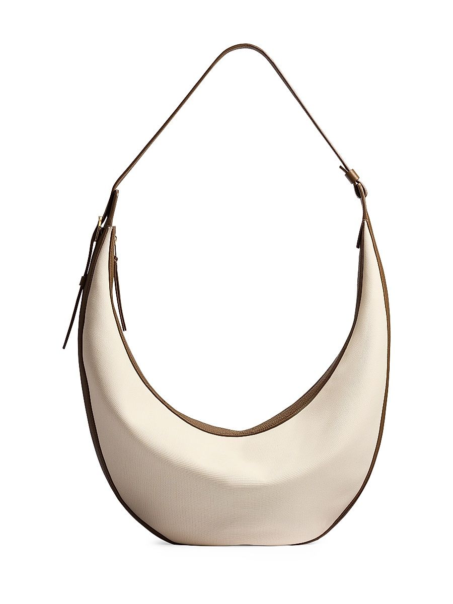 Women's Augustina Leather & Canvas Hobo Bag - Cream Dark Olive