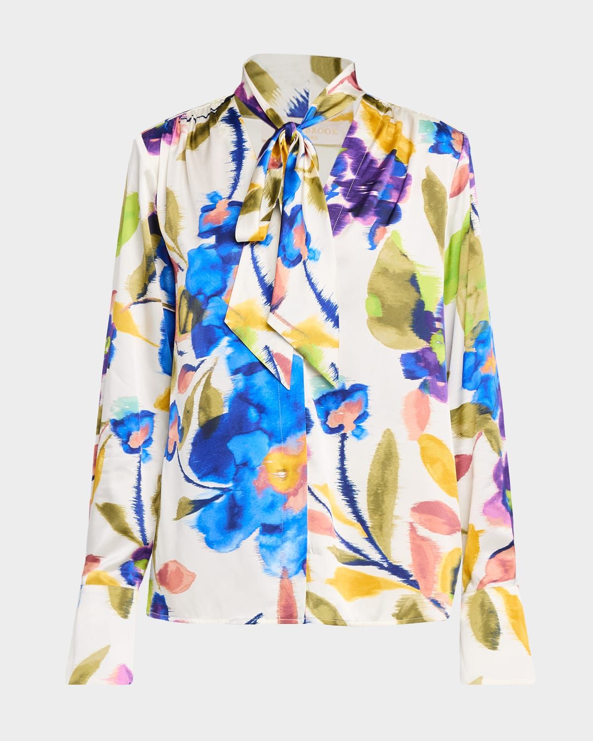 Veera Floral Tie-Neck Blouse