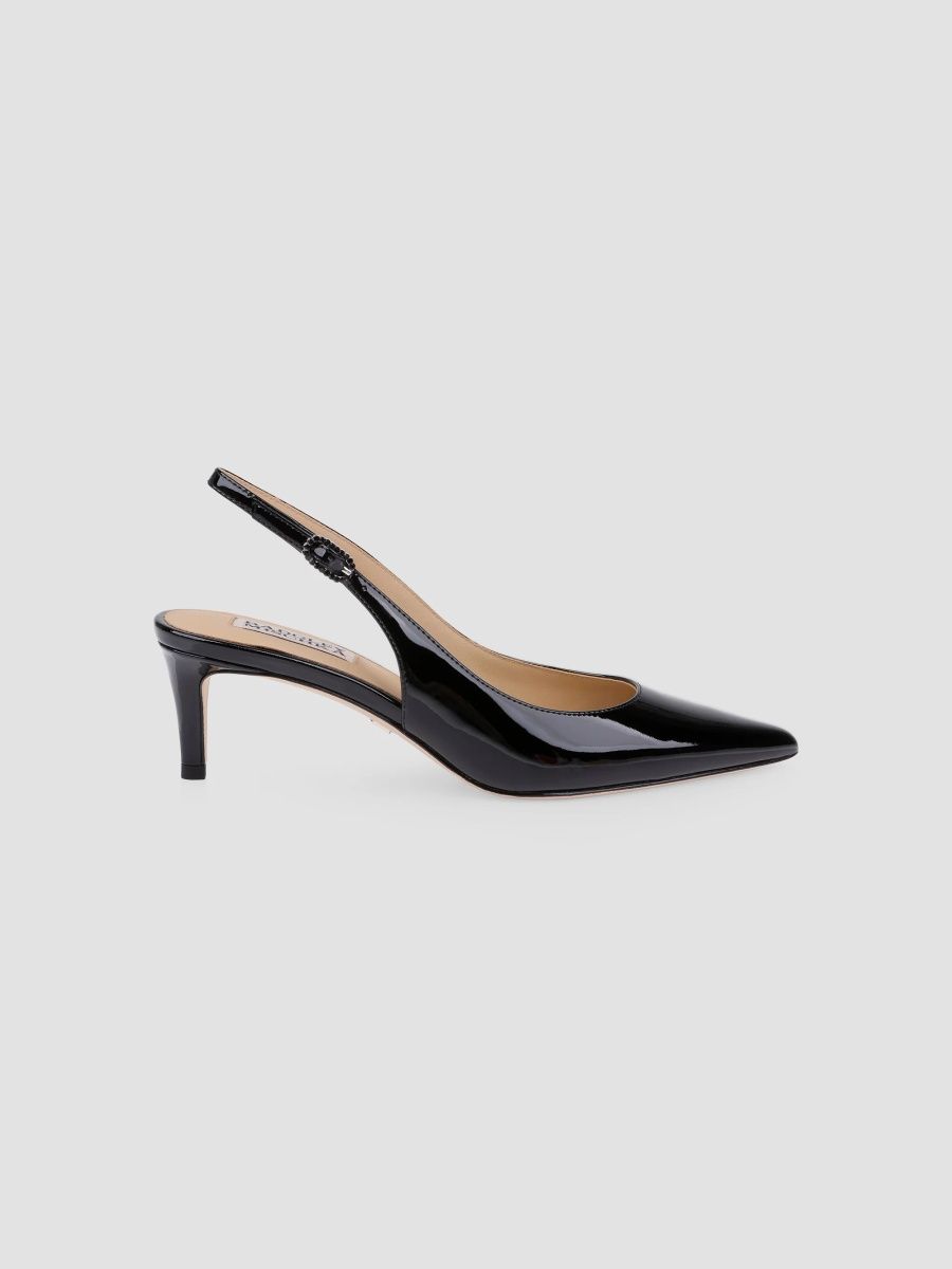 Badgley Mischka Women's Ruthie II 55MM Patent Leather Slingback Pumps - Black Patent - Size 5