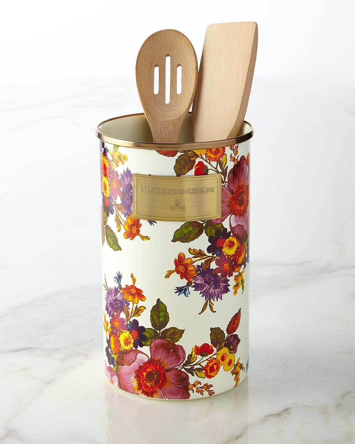 Flower Market White Utensil Holder