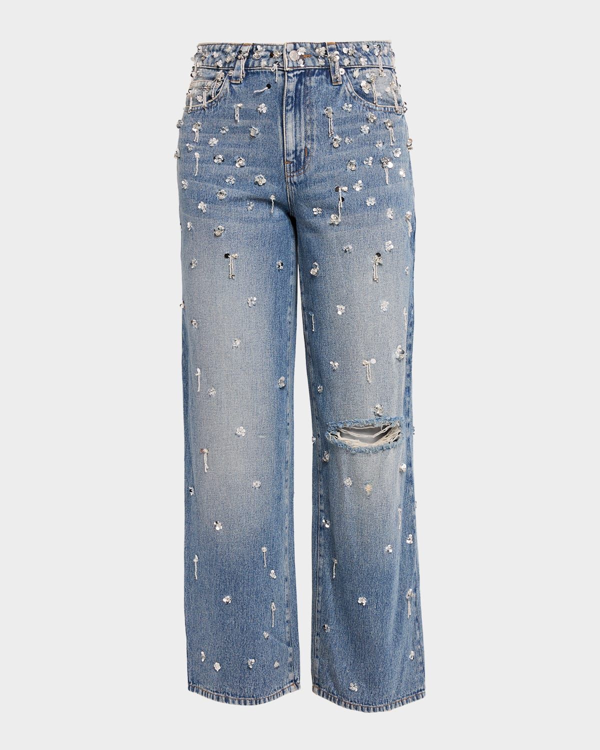 Zealand Embellished Wide Ankle Jeans