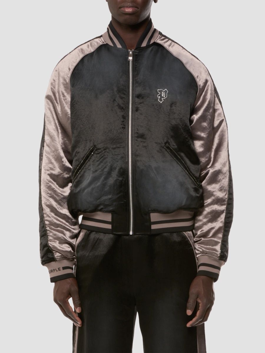 Purple Brand Men's Souvenir Bomber Jacket - Black - Size XXL