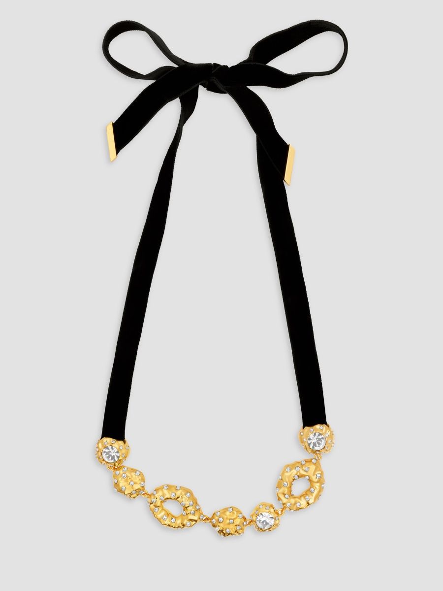 Oscar de la Renta Women's Goldtone, Glass Crystal & Velvet Necklace - Crystal