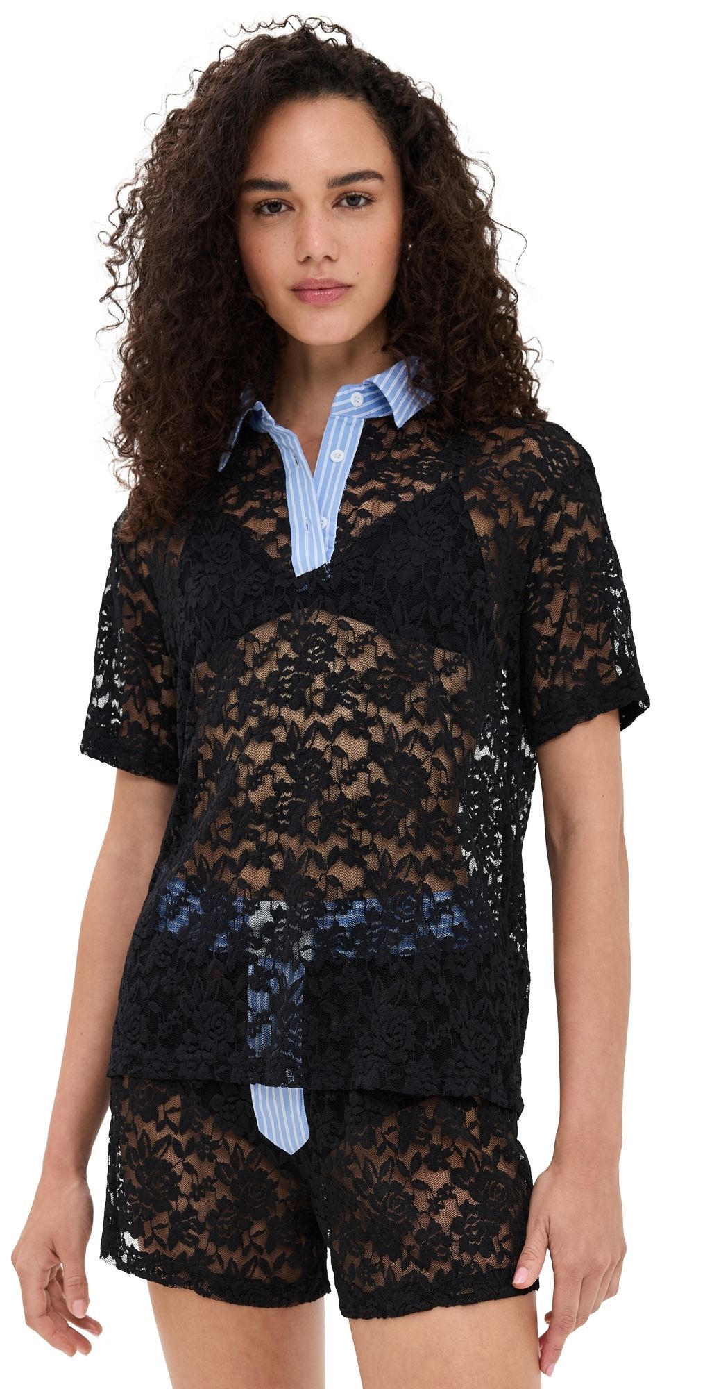 Lioness Cobain Lace Polo Onyx XS