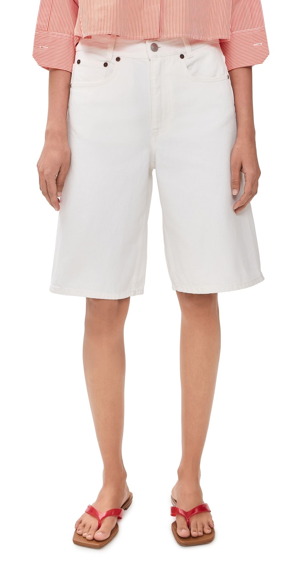 House of Dagmar Baggy Fit Shorts White 36