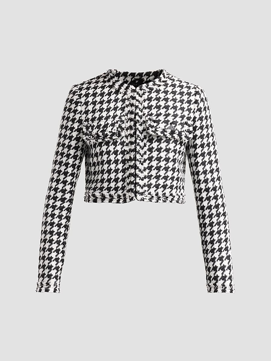 ALICE + OLIVIA Women's Dumont Boxy Jacket - Black Off White - Size 14