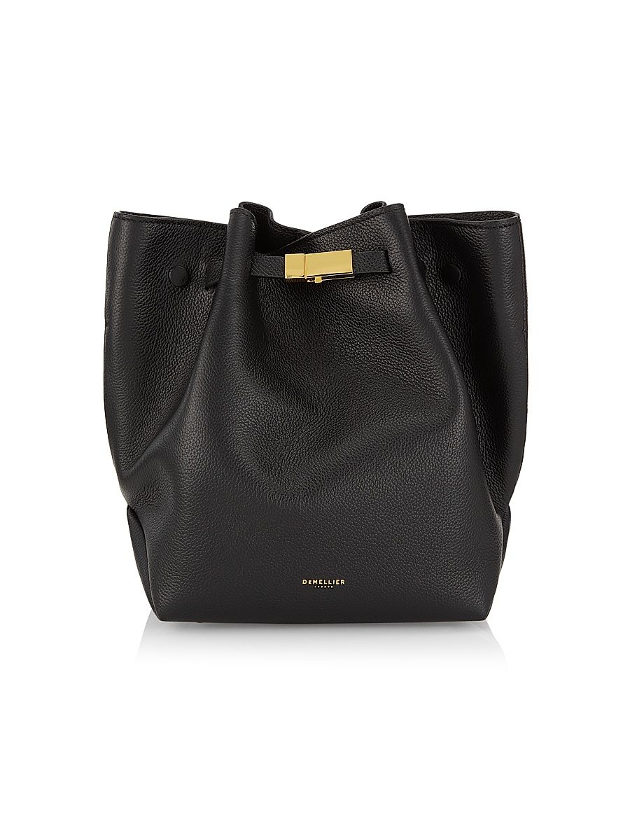 Women's New York Leather Bucket Bag - Black