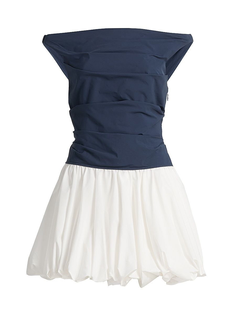 Women's Salina Two-Tone Off-The-Shoulder Bubble Minidress - Midnight Multi - Size 4