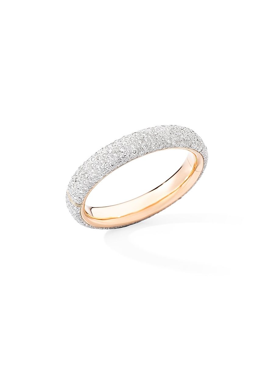 Women's Iconica Two-Tone 18K Gold & Diamond Bangle - Rose Gold