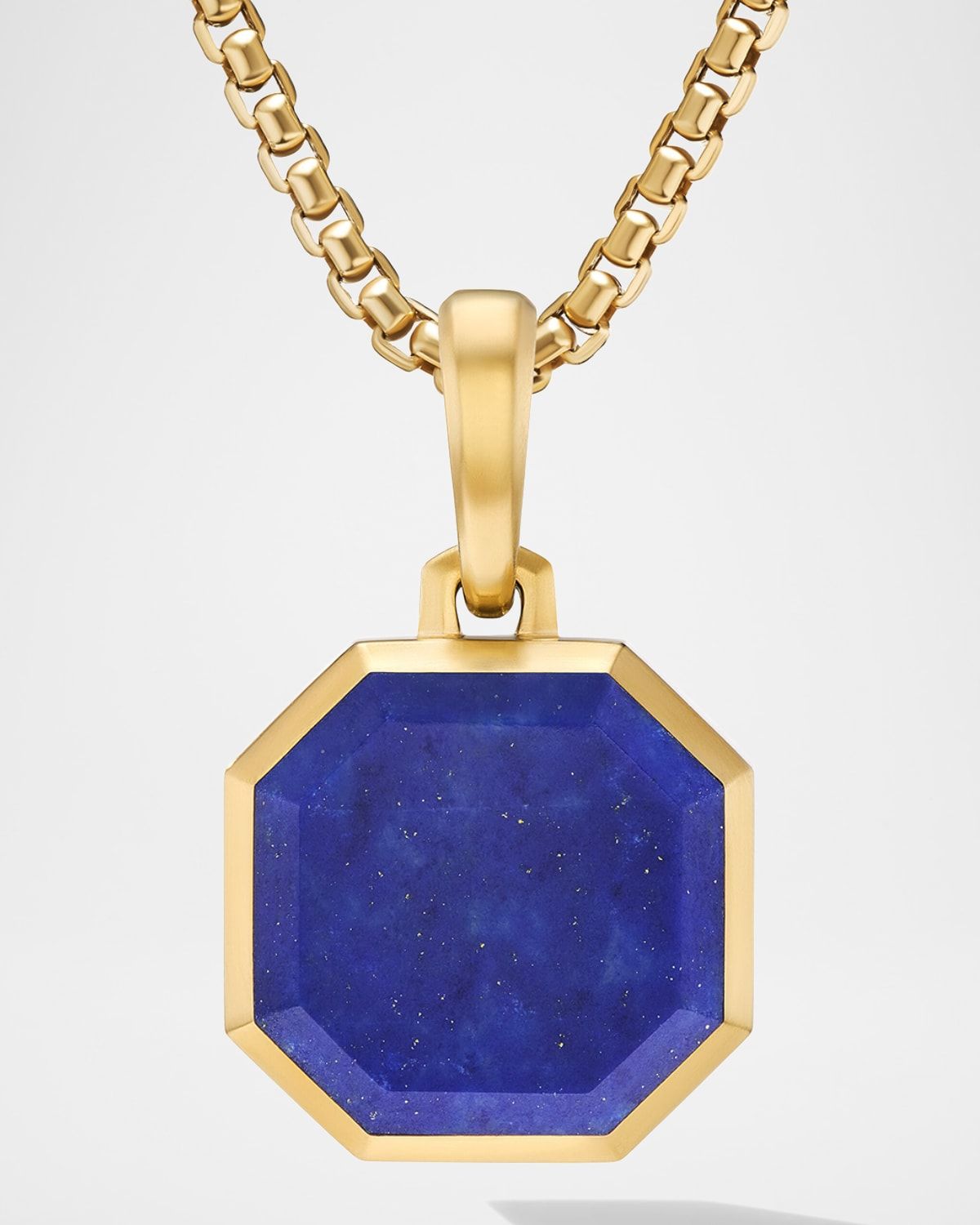 Men & apos;s Faceted Stone Pendant in 18K Gold, 16mm