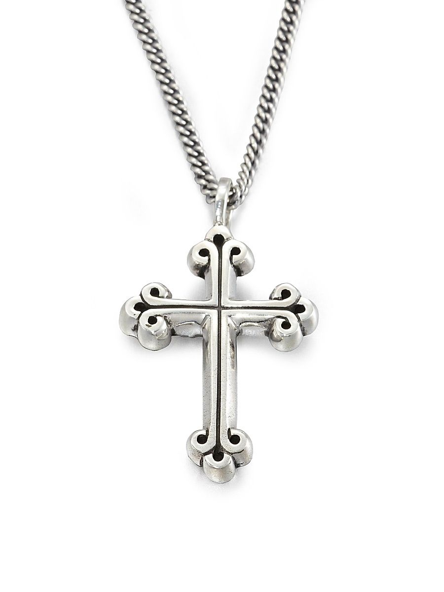 Traditional Cross Pendant Neclace - Silver