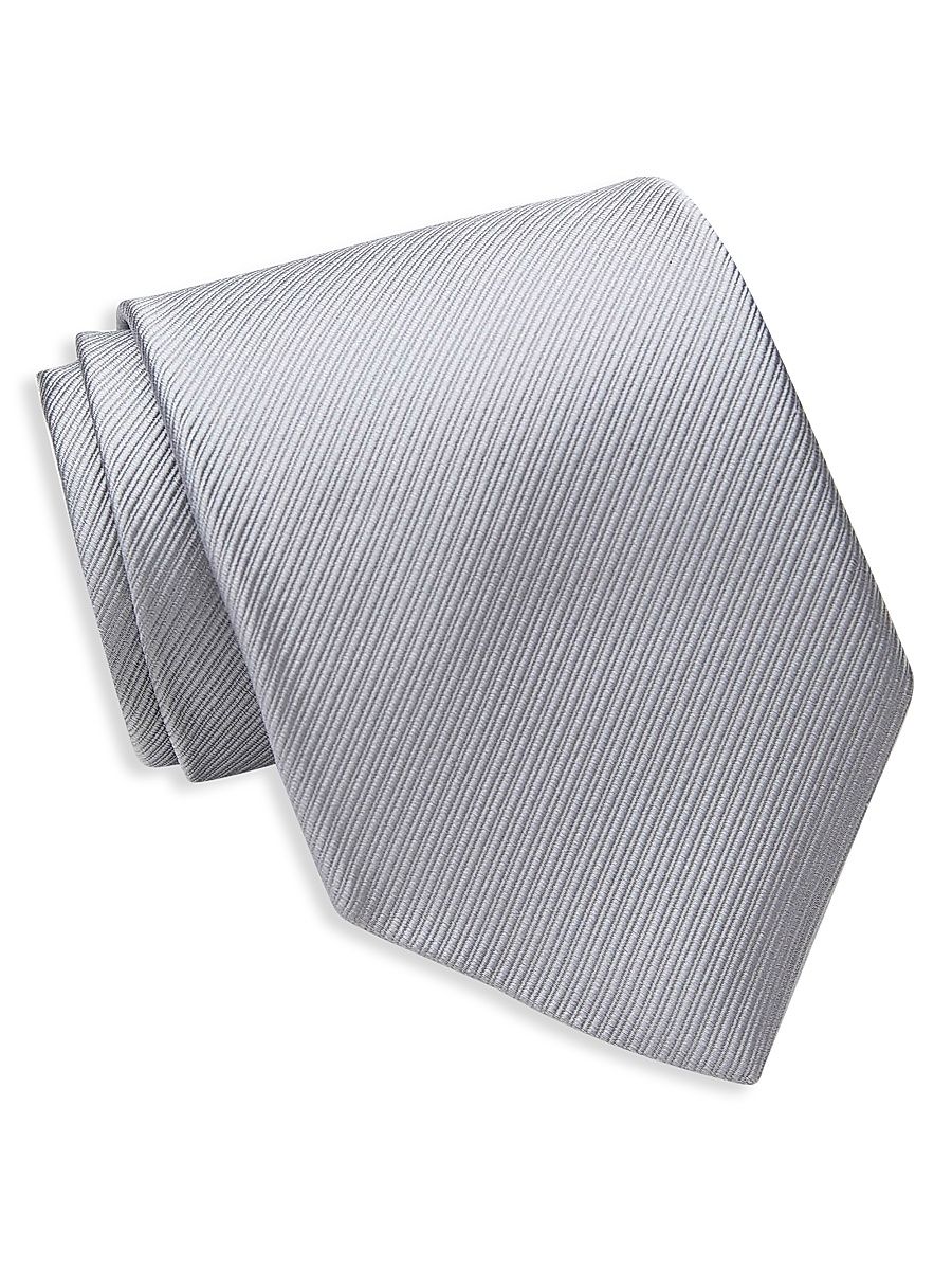 Men's Classic Silk Tie - Silver