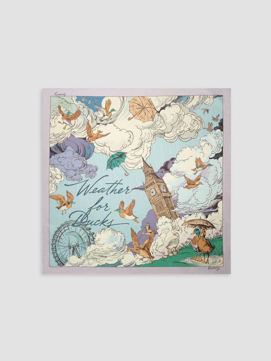 Burberry Women's Weather For Ducks Silk Scarf - Light Purple