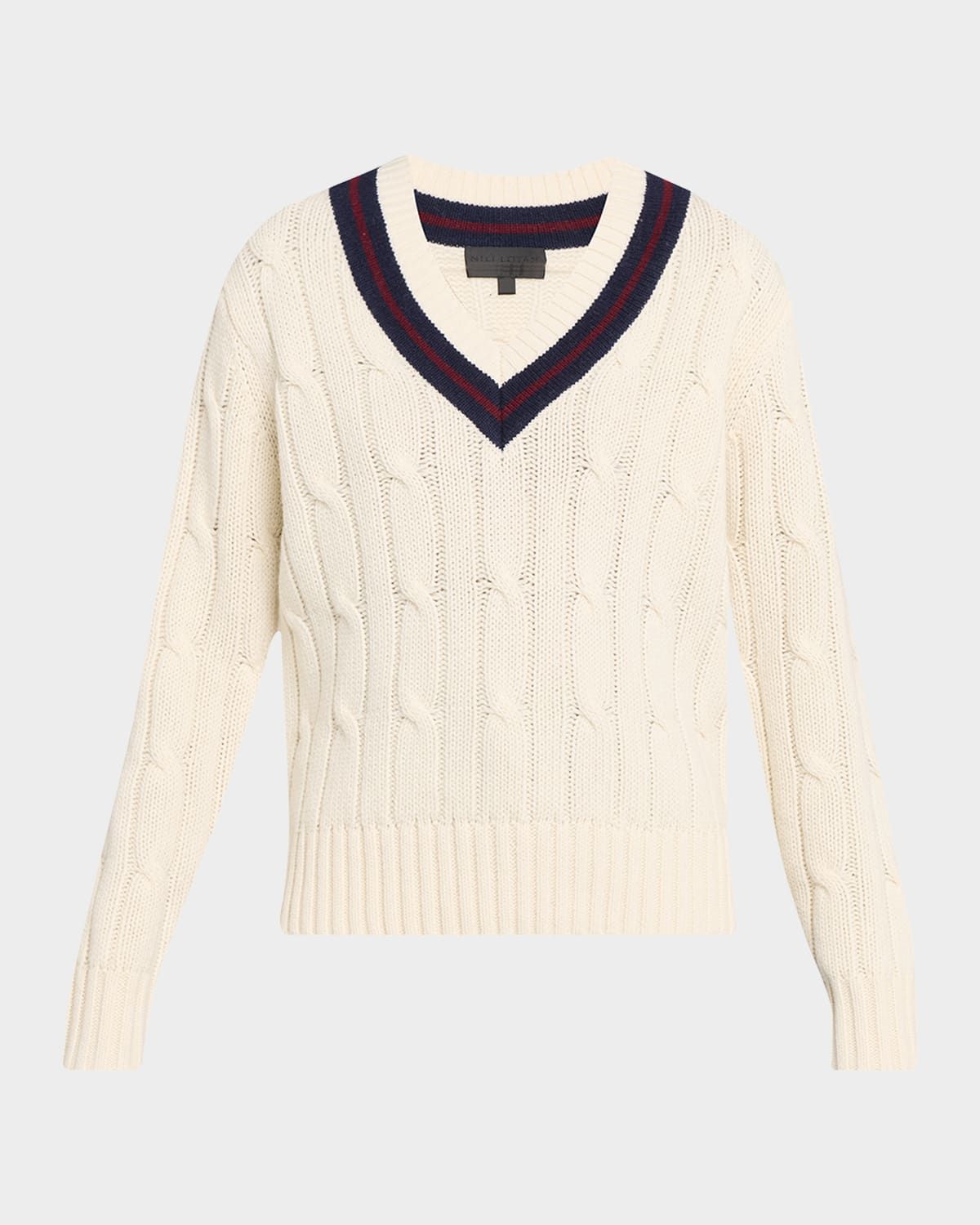 Fabiana Cable-Knit V-Neck Sweater