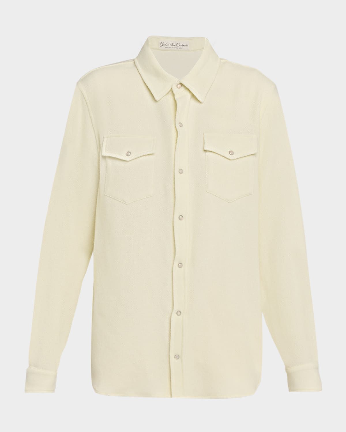 Porcelain Solid Cashmere Flannel Shirt