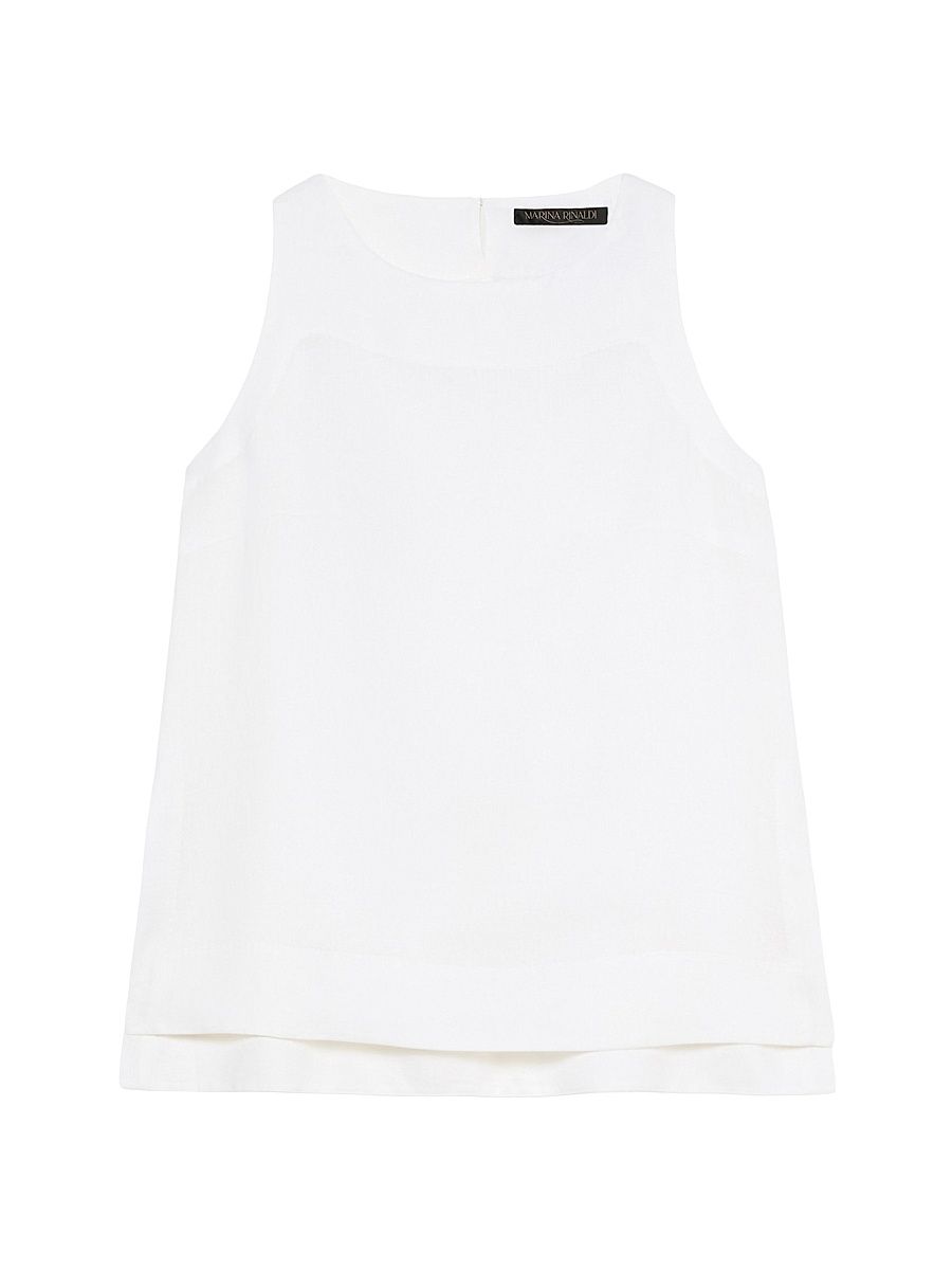 Women's Linen Canvas Top - Optical White - Size 22