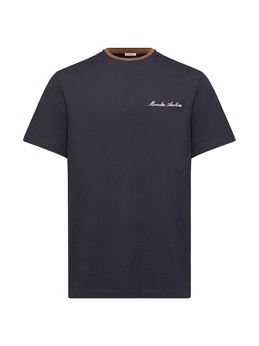 Men's Crew-Neck T-Shirts in Cotton - Navy Blue - Size XXXXL