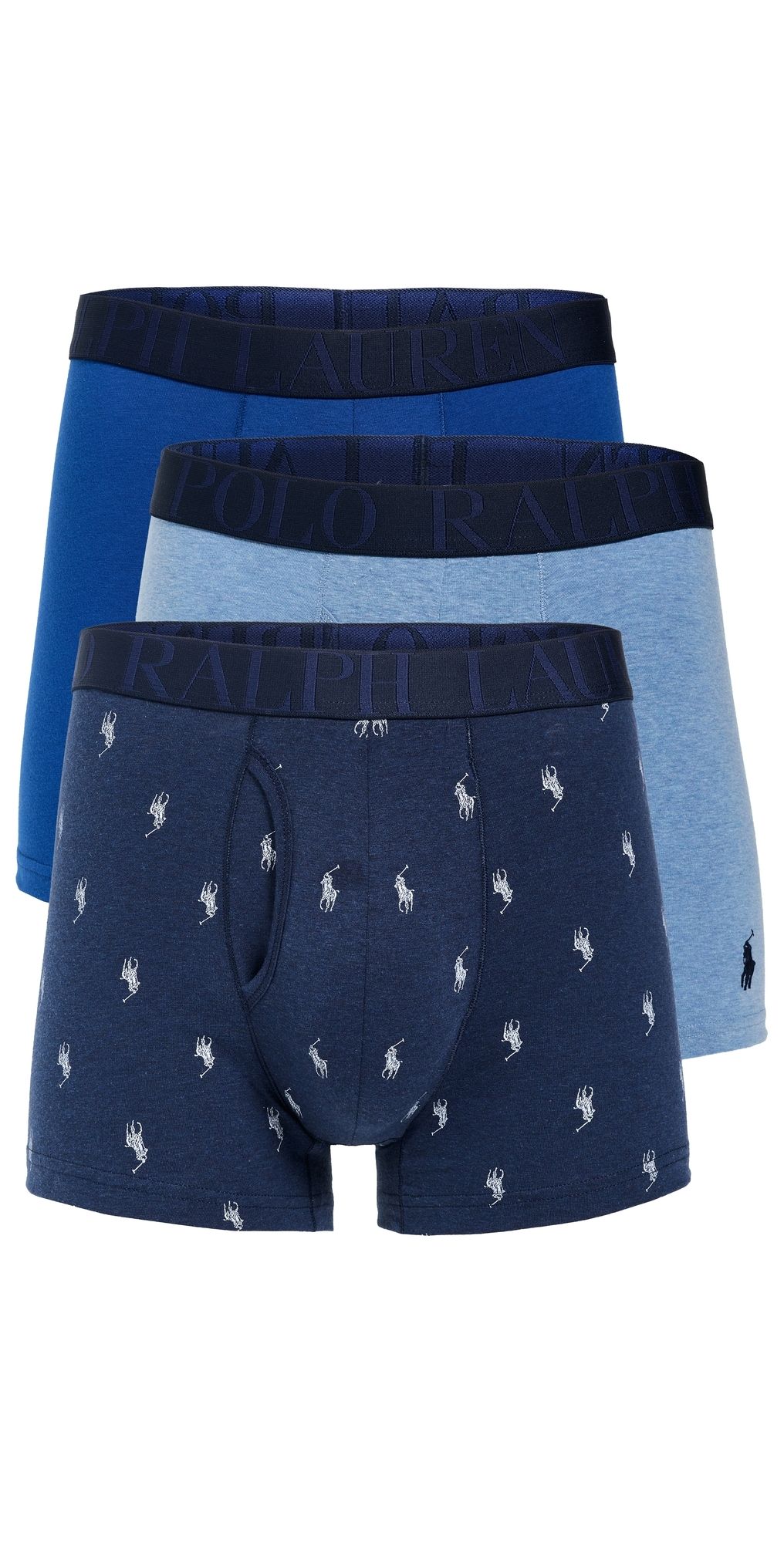 Polo Ralph Lauren Underwear Stretch Classic Fit Trunks 3 Pack Pale Royal/Monroe/Blue Saturn XL