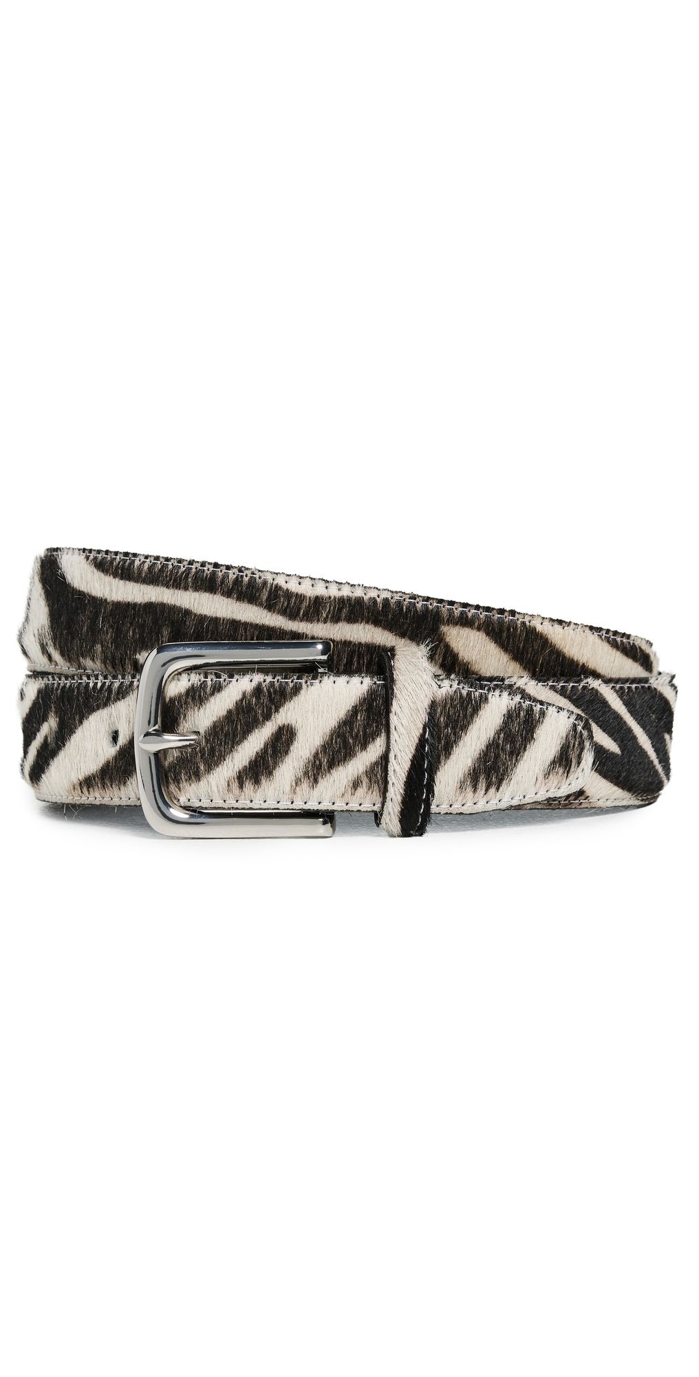 Tibi Classic Pony Hair Leather Belt Leopard L/XL