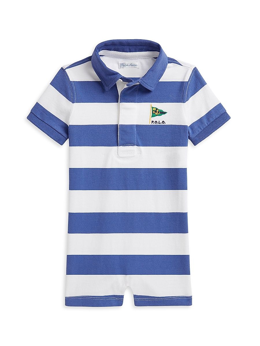 Baby Boy's Nautical Striped Rugby Shortall - Liberty - Size 9 Months
