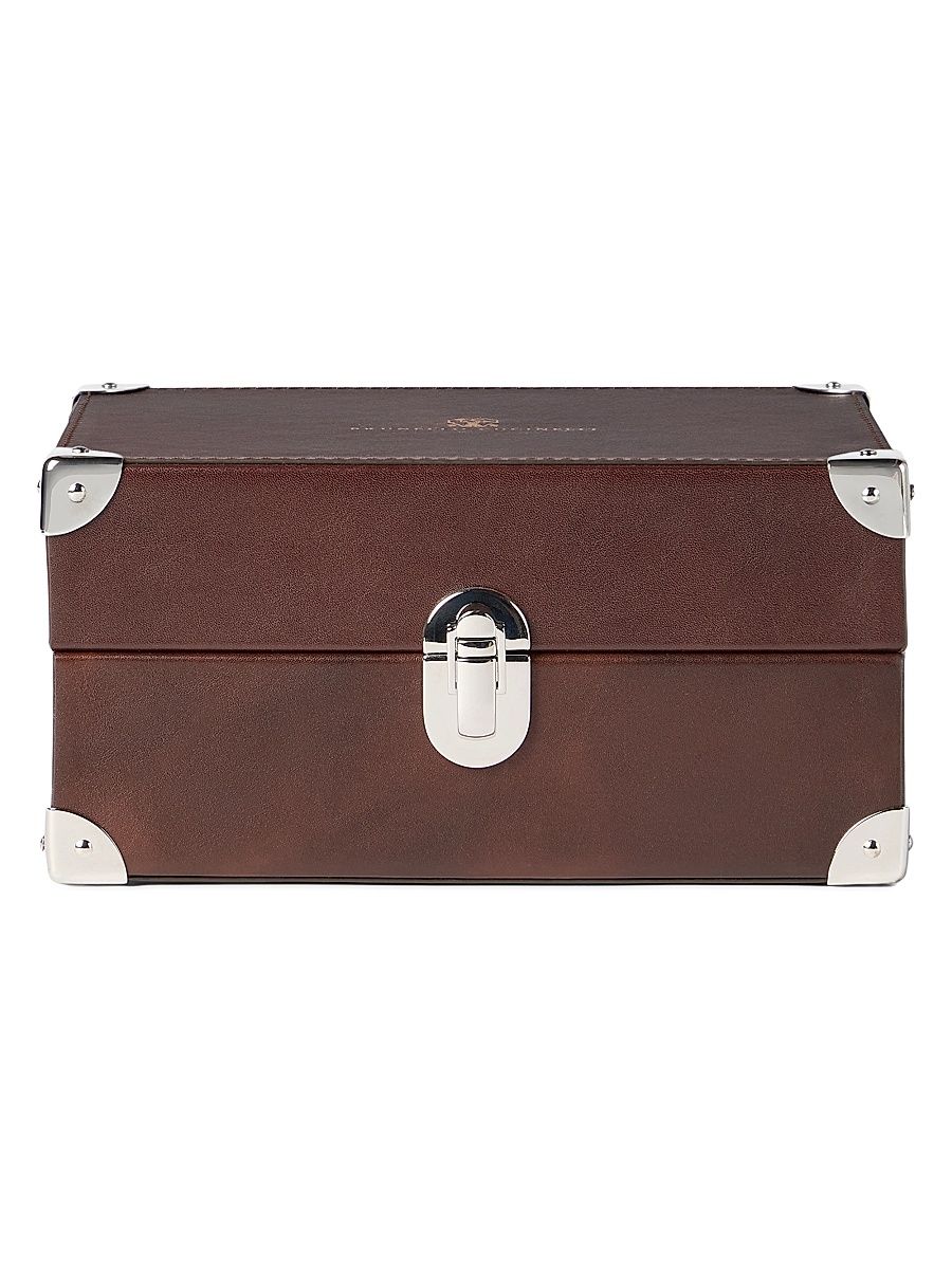 Burnished Calfskin Watch Organizer - Brown