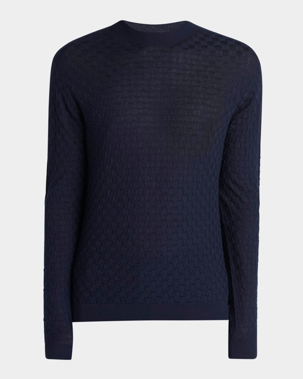 Men & apos;s Quadrant Knit Cashmere and Silk Crewneck Sweater