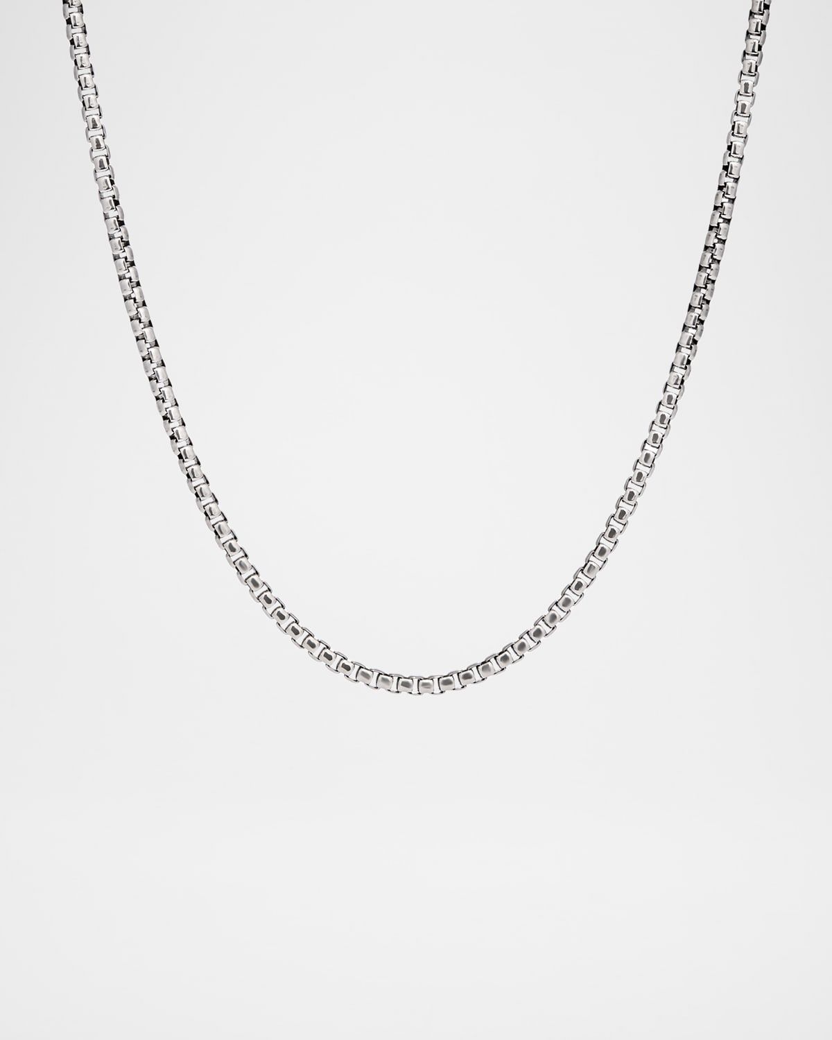 Sterling Silver Box Link Chain Necklace, 22"L