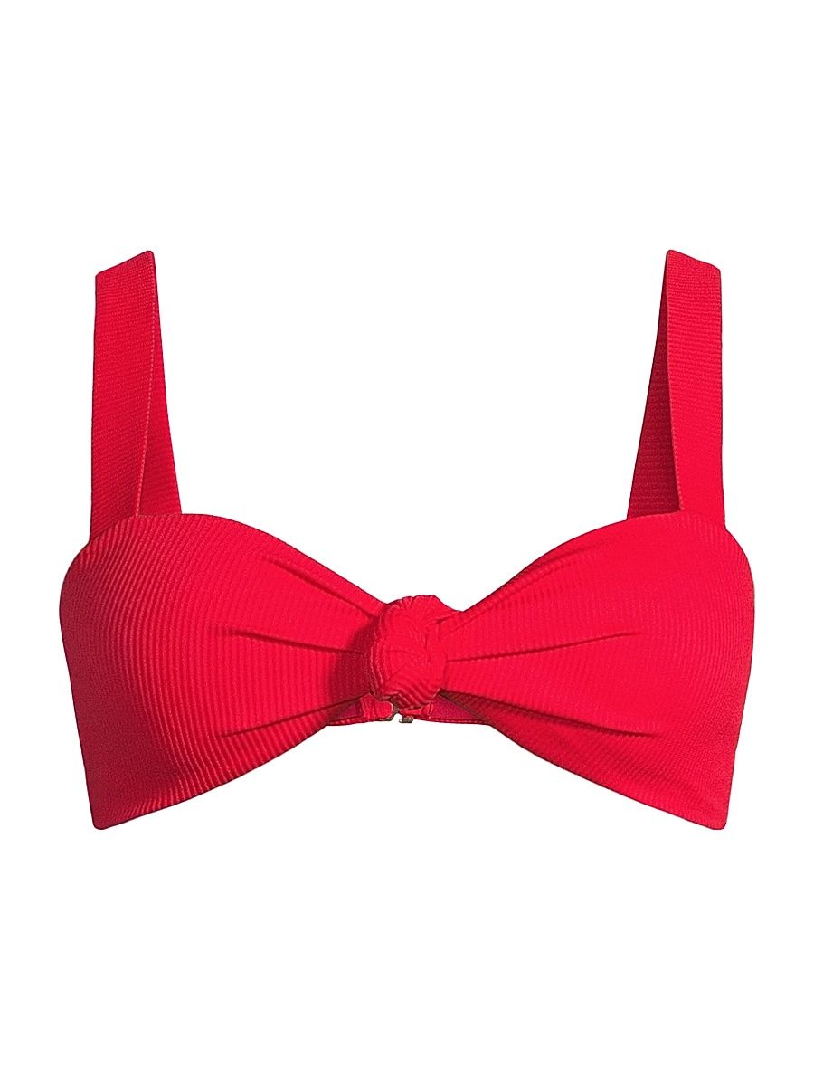 Women's Sophia Rib-Knit Bikini Top - Red - Size XL