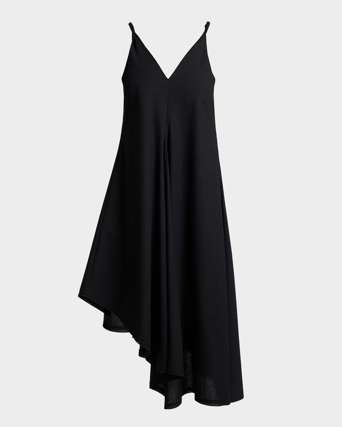 Kourt Asymmetric Linen-Blend Midi Dress