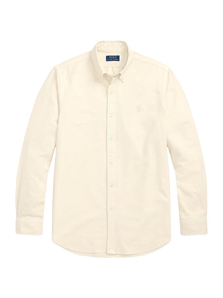 Men's Classic-Fit Mineral-Dyed Oxford Shirt - Natural - Size XXL