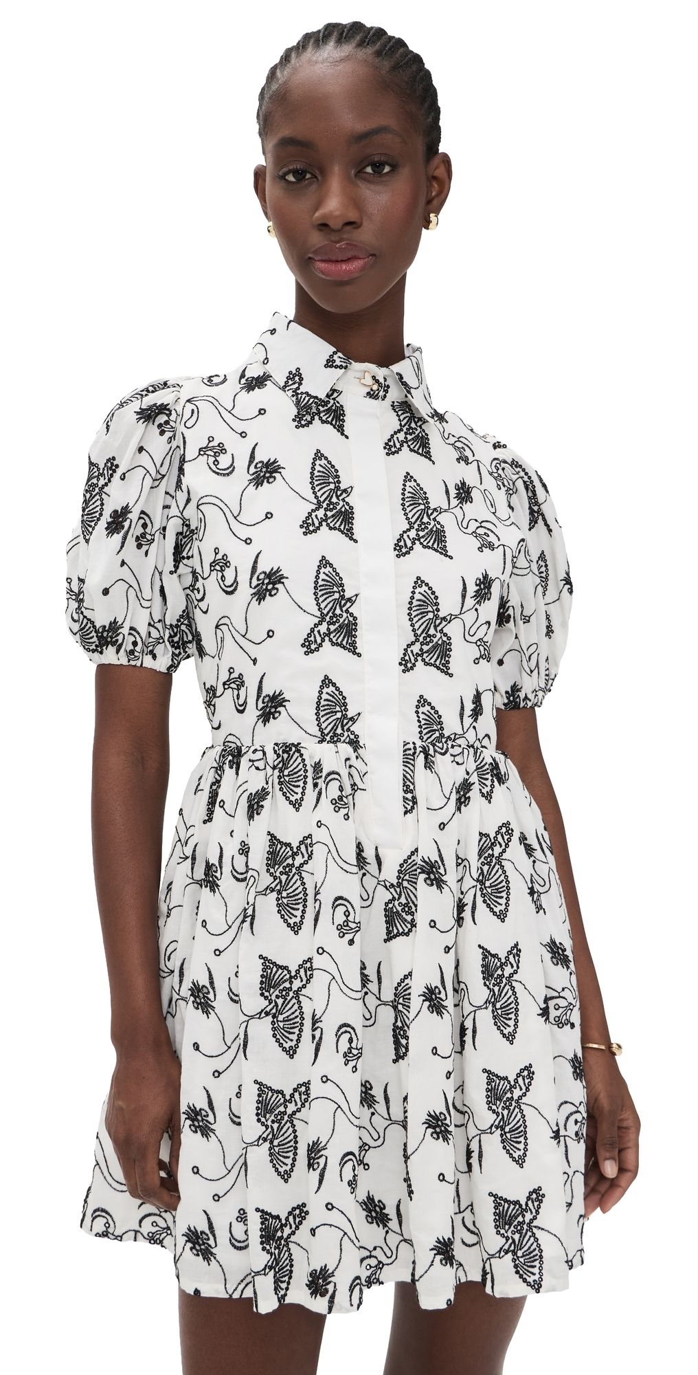 The Lulo Project The Sundown Dress Keel Eyelet Bird Off White XL