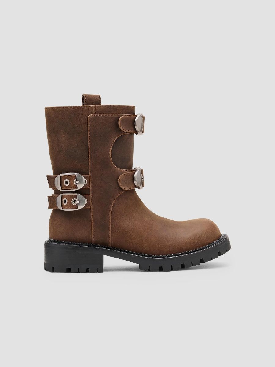 Marc Jacobs Women's The Kiki Leather Moto Ankle Boots - Tobacco - Size 8