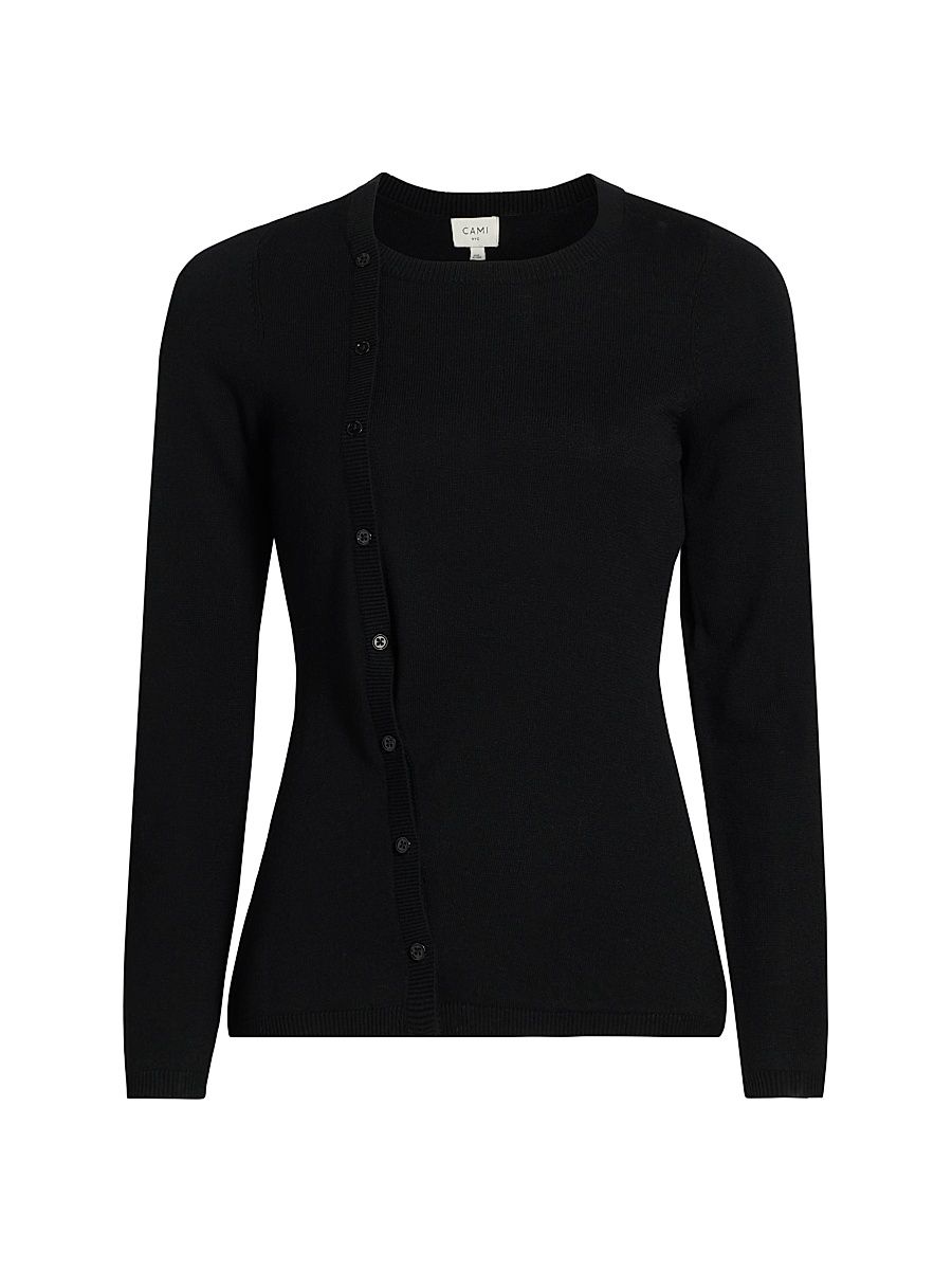 Women's Collei Wool-Blend Sweater - Black - Size Large