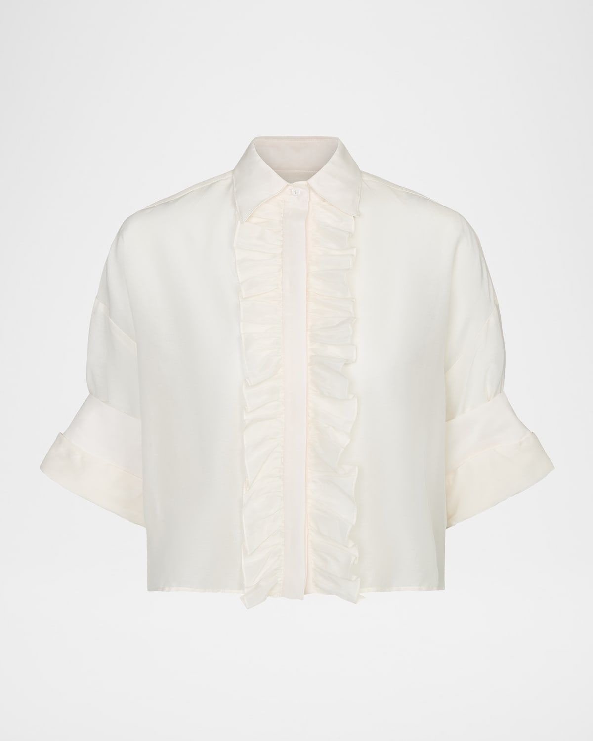 Next Ex Cotton-Silk Ruffle Shirt