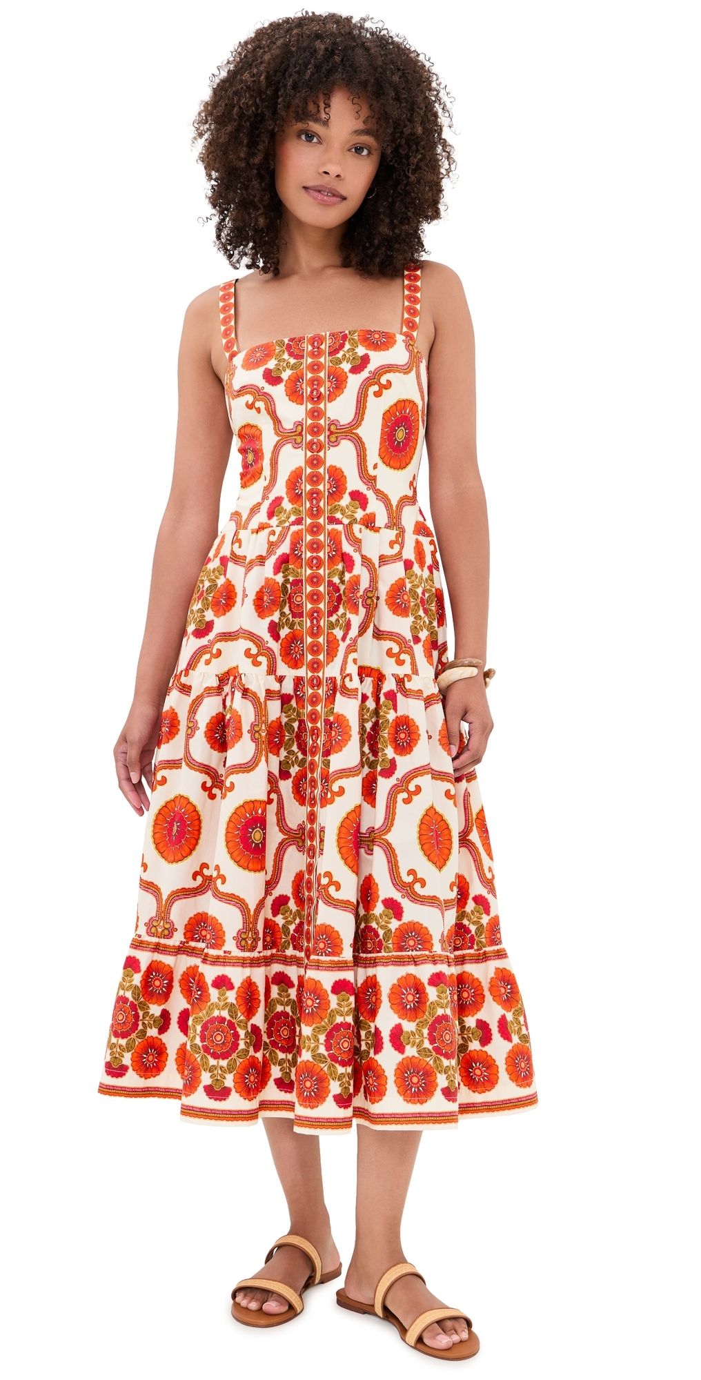 Cara Cara Margarita Dress Mod Floral Ivory 8
