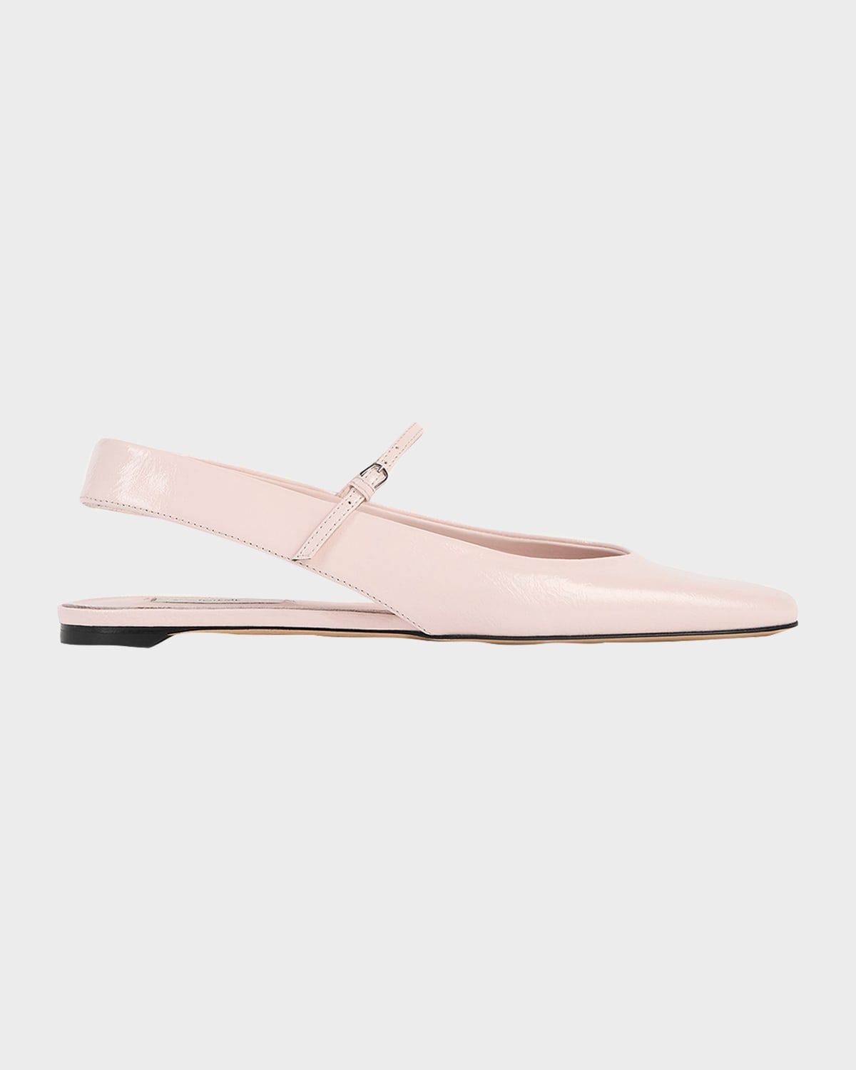 Nappa Leather Slingback Mary Jane Ballerina Flats