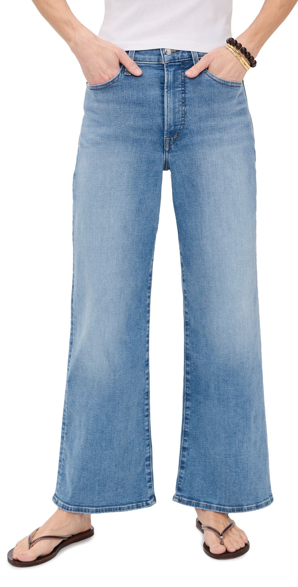 Madewell The Petite Wide Leg Jeans Coastal Blue Wash 32