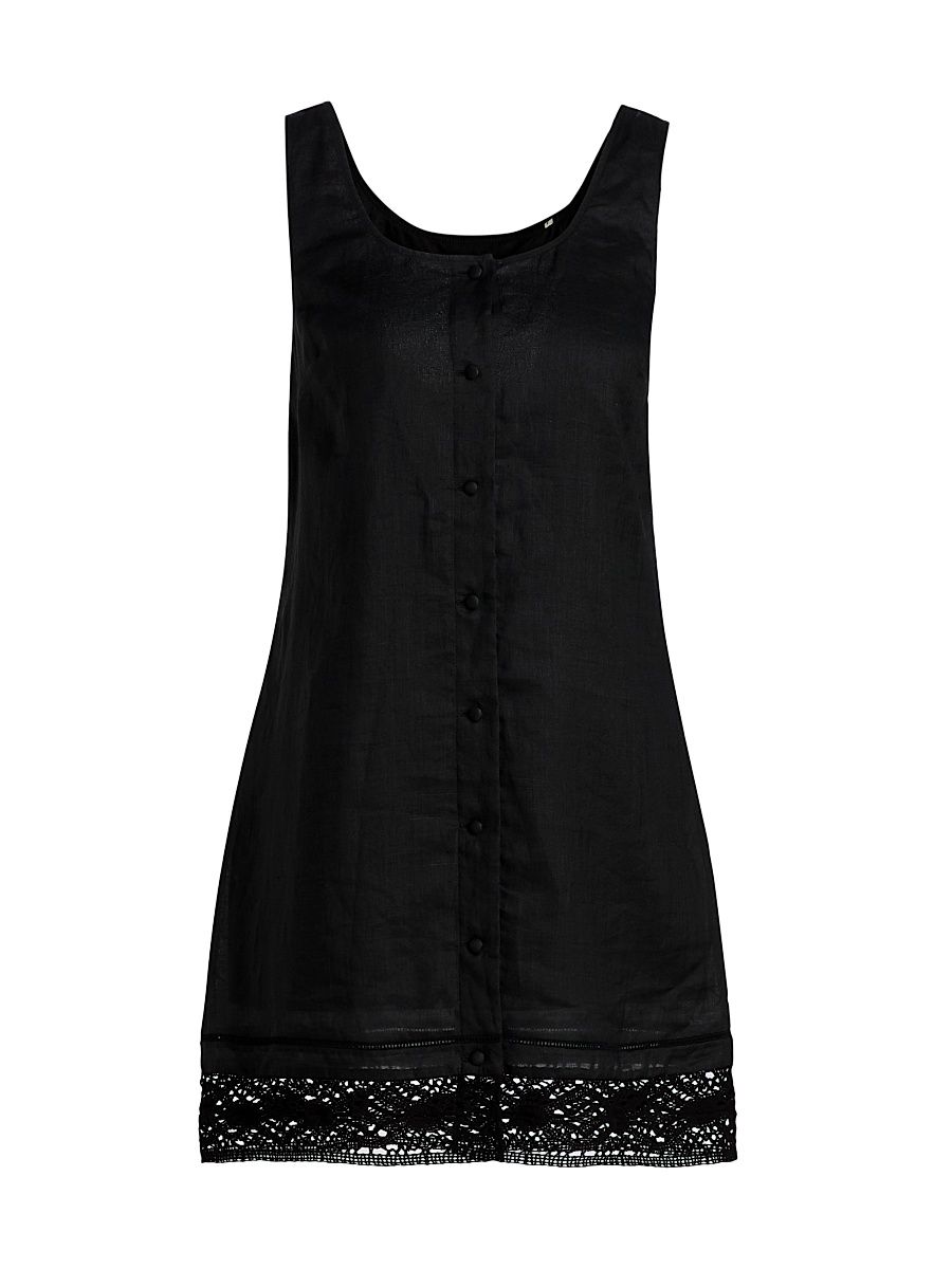 Women's The Heirloom Lace-Trim Minidress - Black - Size XL