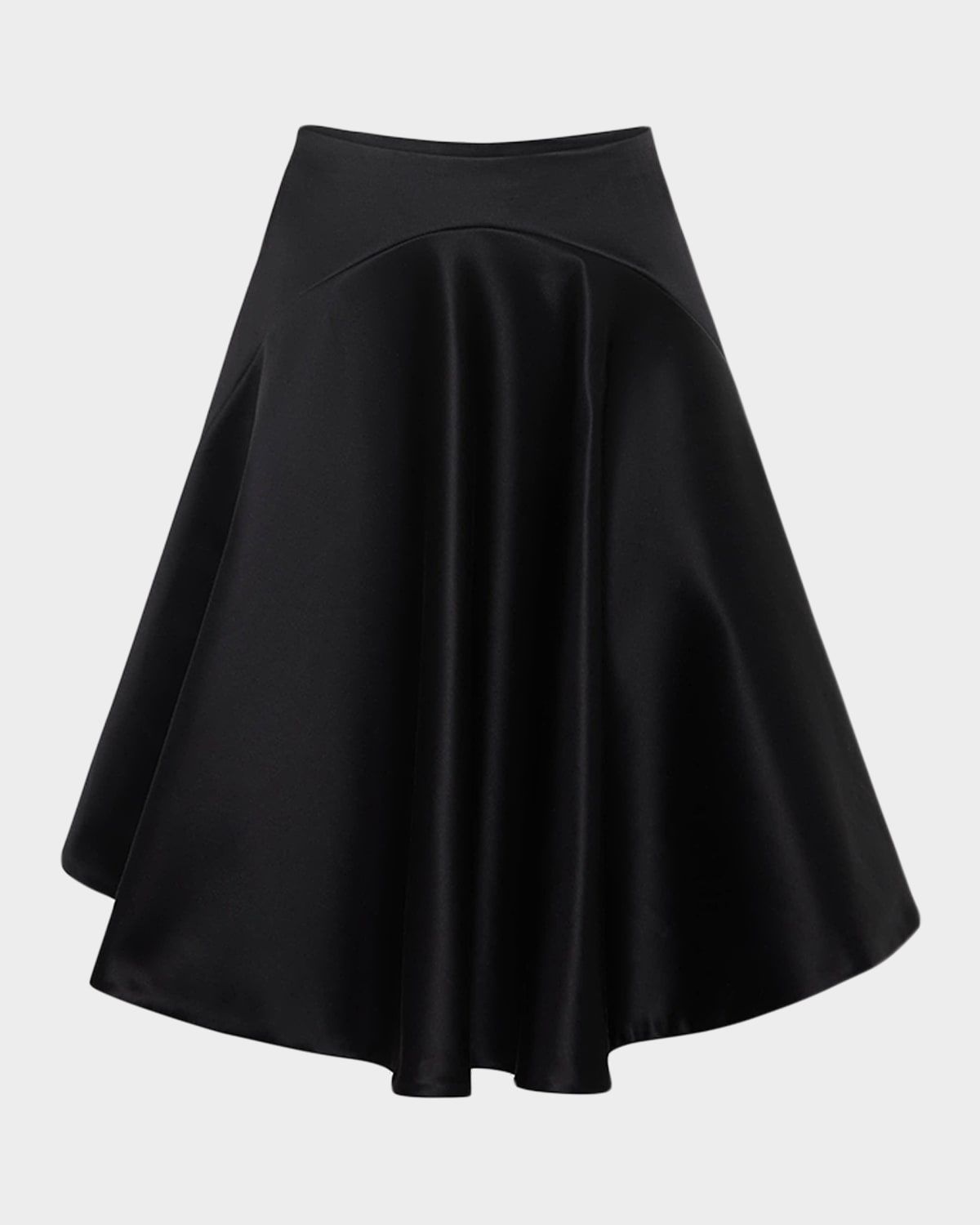 Tipped Hem Satin Skirt